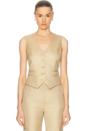 GABRIELA HEARST Coleridge Vest in Hay - Tan. Size 40 (also in ).