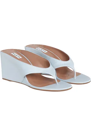 Alaïa Wedge Thong Mule in Bleu Delave - Baby Blue. Size 37 (also in 42).