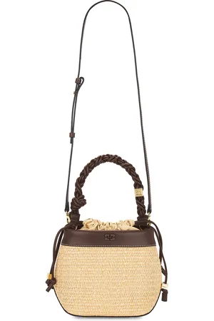 Ganni Bou Bucket Bag in Nature - Tan. Size all.