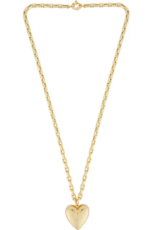 Timeless Pearly Heart Necklace in Gold - Metallic Gold. Size all.