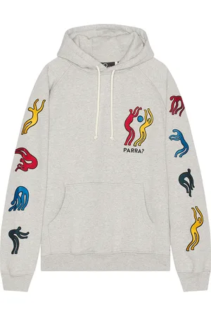 By Parra La Chambre Nuit Hooded Sweatshirt in Heather Grey - Grey. Size L (also in M, XL/1X).