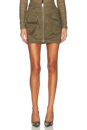MUGLER Workwear Skirt in Kaki - Olive. Size 36 (also in 38, 42).
