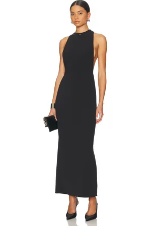 AMIRI Mock Neck Maxi Dress in Black - Black. Size 36 (also in 42).