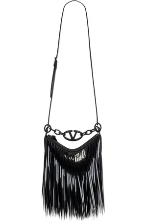 VALENTINO GARAVANI V Logo Moon Mini Hobo Bag in Nero - Black. Size all.