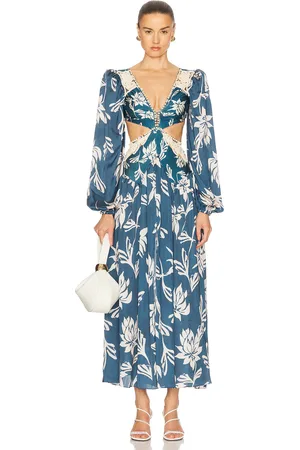 PATBO Artichoke Beach Dress in Blue - Blue. Size L (also in S).