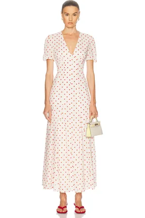 POSSE Paloma Dress in Petite Polka Dot - White. Size XS (also in ).
