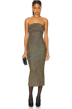 Khaite Rumer Dress in Gold - Black. Size S (also in ).