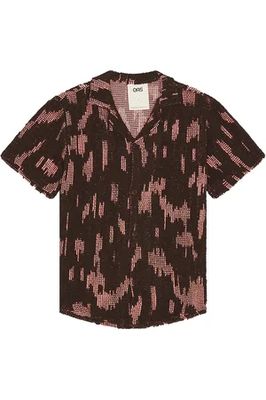 Oas Brink Cuba Crochet Shirt in Multi - Brown. Size L (also in M, S, XL/1X).