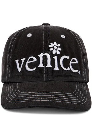 ERL Venice Embroidered Cap Woven in Black - Black. Size all.