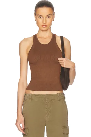 NILI LOTAN Lottie Tank Top in Auburn - Brown. Size L (also in M, S, XS).