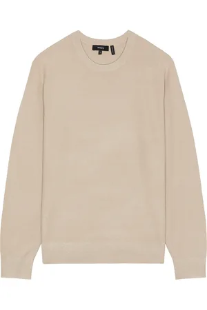 THEORY Riland Crew Neck Sweater in Earl Grey - Beige. Size M (also in S, XXL/2X).