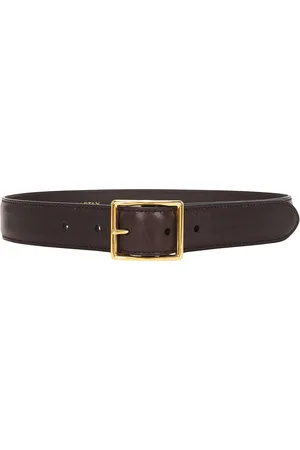 NILI LOTAN Gabriele Belt in Espresso & Antique Gold in Espresso & Antique Gold Buckle - Brown. Size 65 (also in 70, 75, 85).