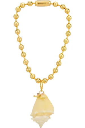 Timeless Pearly Shell Necklace in Gold - Metallic Gold. Size all.