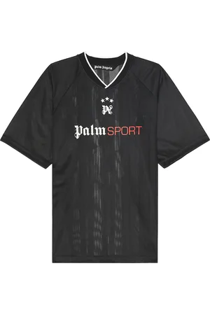 Palm Angels Sport Mesh Tee in Black - Black. Size L (also in M).