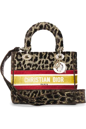 Dior Leopard Lady D Lite Handbag in Brown - Brown. Size all.