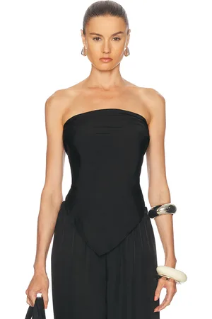 ENZA COSTA Fluid Twill Scarf Top in Black - Black. Size all.