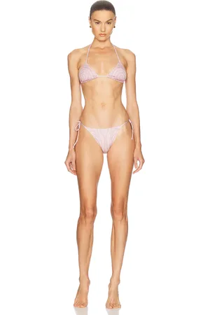 Jean Paul Gaultier Spiral Bikini Set in Palepink & Dustypink - Pink. Size S (also in XS).
