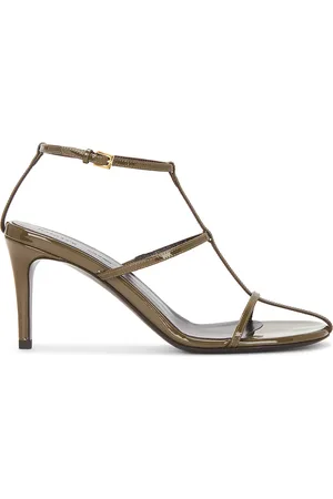 Khaite Cage 75 Sandal in Dark Olive - Olive. Size 36 (also in 37, 37.5, 38.5, 39, 39.5).