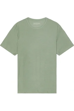 Beyond Yoga Always Beyond Crew Tee 2.0 in Grey Sage Heather - Sage. Size L (also in M, S, XL/1X).