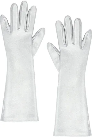 Alaïa Gant Opera Gloves in Argent - Metallic Silver. Size 6.5 (also in 8).