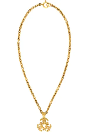CHANEL 1994 Triple CC Necklace in Gold - Metallic Gold. Size all.
