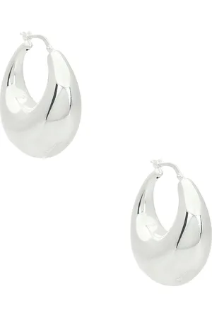 LOREN STEWART La Lune Hoop Earrings in Sterling Silver - Metallic Silver. Size all.