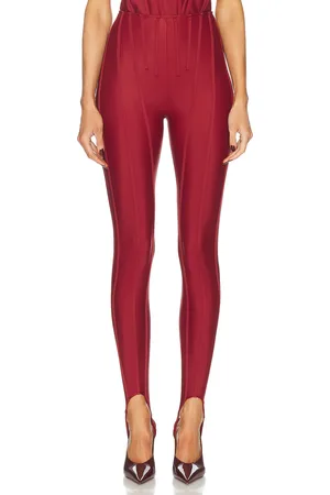 MUGLER High Waisted Legging in Merlot - Wine. Size 34 (also in 42).
