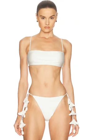 Cult Gaia Estrella Bikini Top in Off White - White. Size S (also in ).