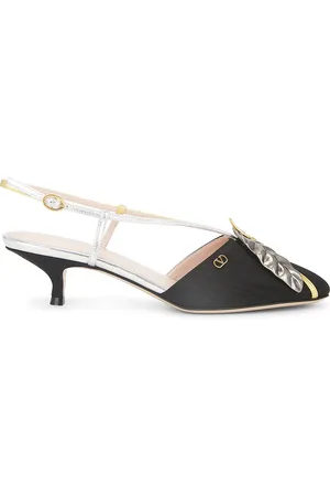 VALENTINO GARAVANI Foliage Pump in Nero Silver & Old Gold - Black. Size 36 (also in 37, 37.5, 38, 38.5, 39, 40, 41).