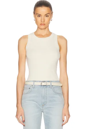 Citizens of Humanity Isabel Rib Tank Top in Dune - Cream. Size L (also in M, S, XL, XS).