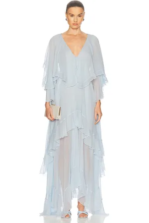 LOVESHACKFANCY Collia Dress in Skylight Blue - Baby Blue. Size XS (also in ).