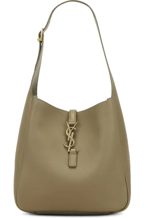 Saint Laurent Small Le 5 A 7 Supple Hobo Bag in Strong Moss - Green. Size all.