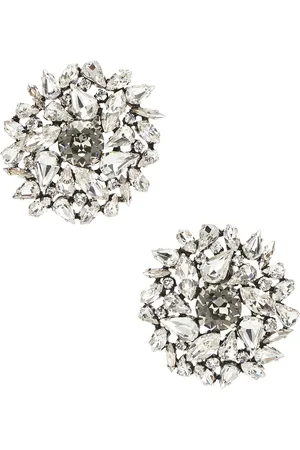 Saint Laurent Bo Dome Earrings in Argent Oxyde - Metallic Silver. Size all.