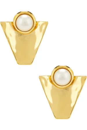 Saint Laurent Earrings in Dore & Creme - Cream. Size all.