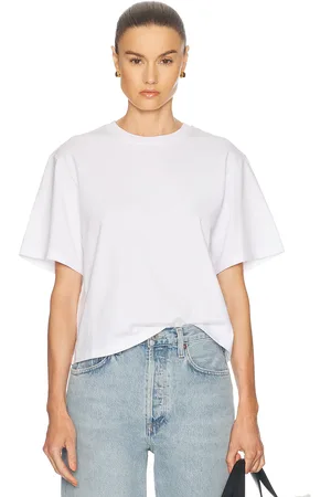 AGOLDE Sulma Jersey Tee in White - White. Size L (also in M, S, XL, XS).