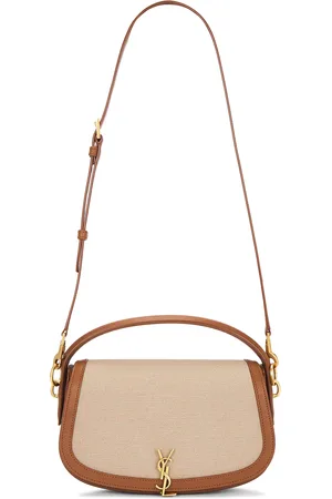 Saint Laurent Voltaire Shoulder Bag in Desert Dust & Brick - Taupe. Size all.