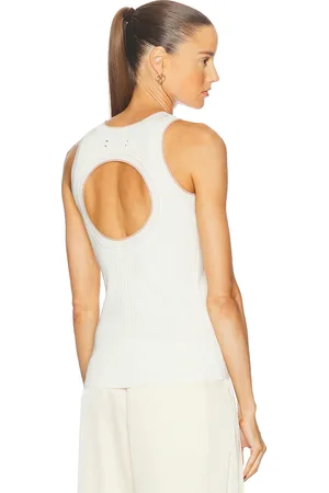AMIRI Open Back Tank Top in Ivory - White. Size L (also in M, S, XS).