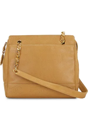 CHANEL Caviar Vintage Triple CC Tote Bag in Beige - Beige. Size all.