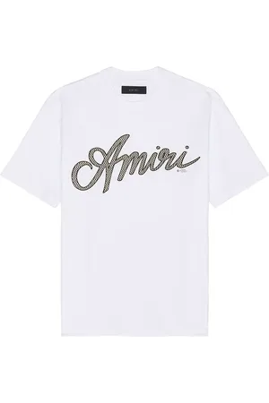 AMIRI Script Tee in White - White. Size L (also in M, XL/1X).