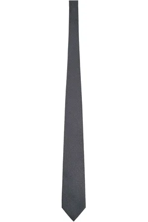 Tom Ford Tie in White in Black & White - Black. Size all.