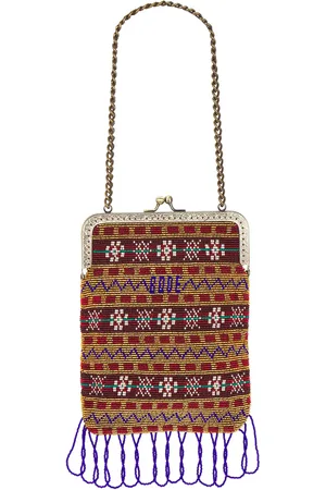 BODE Beaded Bracken Frame Bag in Multi - Rust,Burnt Orange. Size all.