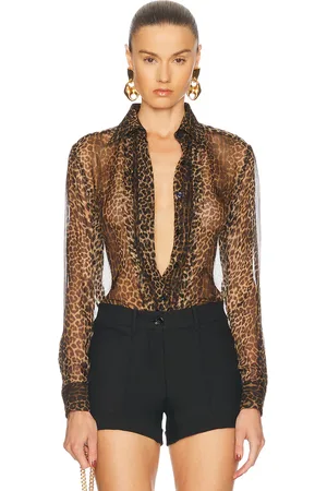 Tom Ford Printed Shirt in Leopard Brown & Black - Brown. Size 36 (also in 38, 40).
