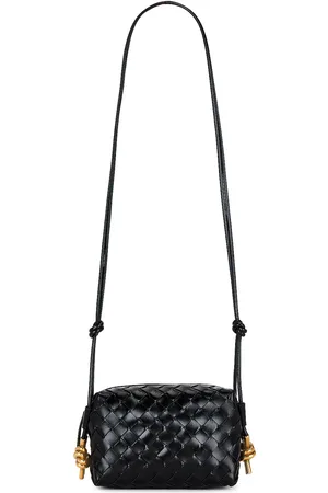 Bottega Veneta Mini Loop Bag in Black & Muse Brass - Black. Size all.