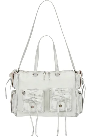 Acne Studios Multipocket Tote Bag in White & Grey - White. Size all.