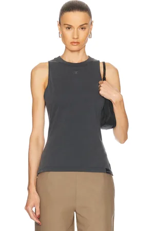 Courrèges Belted Stonewashed Tank Top in Stonewashed Grey - Grey. Size L (also in M, S, XS).