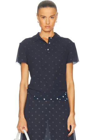 Acne Studios Takota Top in Navy & White - Navy. Size 36 (also in 38, 40, 42).