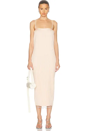 Jil Sander Beaded Rib Knit Dress in Pink Salt - Blush. Size 36 (also in 38, 40).