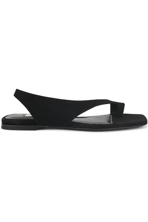 Totême Suede Thong Sandal in Black - Black. Size 36 (also in 37, 39).
