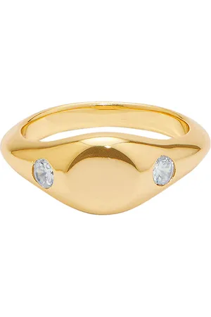 mega Side Eye Ring in 14k Gold Plated - Metallic Gold. Size 6 (also in 7).