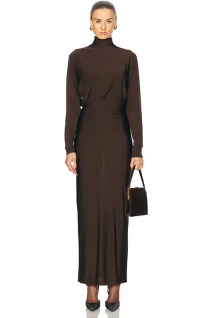 EAVES Shir Dress in Brown - Brown. Size M (also in XXS).